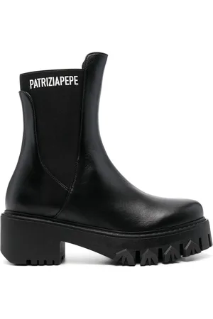 Patrizia Pepe Logo-print leather ankle boots