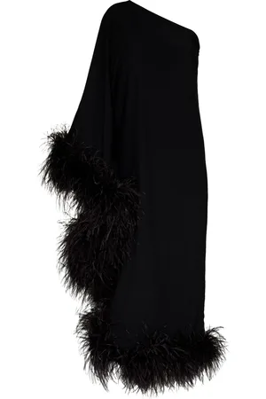 ‎Taller Marmo‎ Ubud one-shoulder feather-trim gown