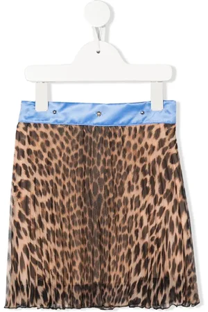 Roberto Cavalli Leopard-print pleated skirt
