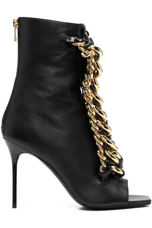 Balmain Chain-embellished open-toe booties