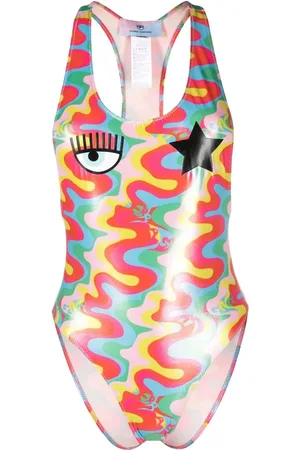 Chiara Ferragni Abstract-print racerback one-piece