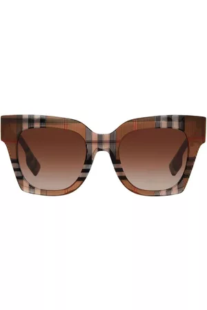 Burberry Women Sunglasses - Check pattern square-frame sunglasses