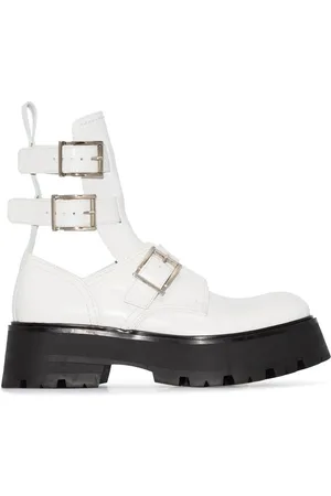 Alexander McQueen Buckle-fastened caged boots