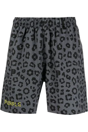 Purple Brand Leopard-print swim shorts