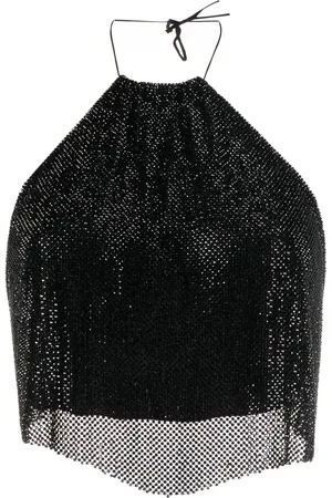 MANURI Rhinestone-embellished cropped top