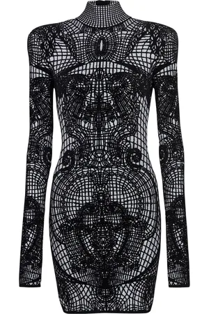 Balmain Graphic-print fitted dress