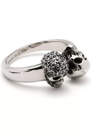 Alexander McQueen Men Rings - Double-skull embellished ring