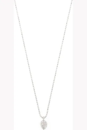 Anita 18kt white gold palm leaf diamond necklace