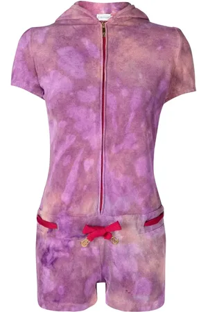 Stain Shade Tie-dye hooded playsuit