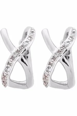 Monica Vinader Riva crossover huggie earrings