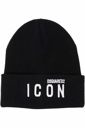 Dsquared2 Embroidered-logo ribbed-knit scarf