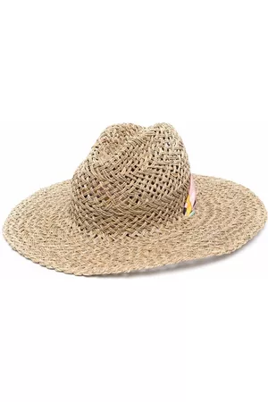 Emilio Pucci Wide-brim pattern-stole straw hat