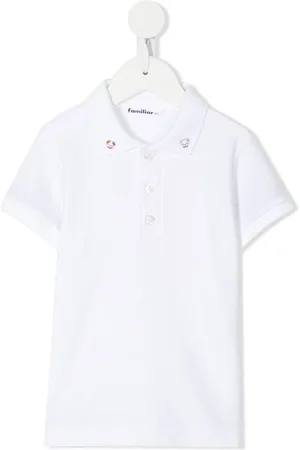 Familiar Embroidered short-sleeve polo shirt