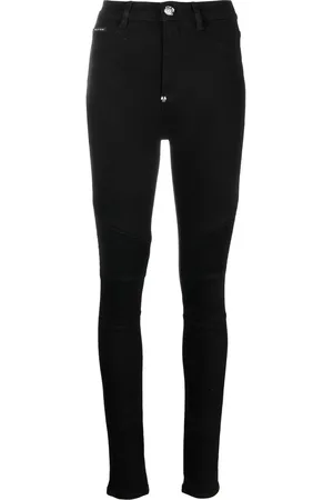 Philipp Plein High-waisted biker jeans