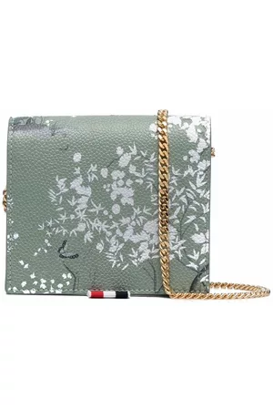 Thom Browne Women 17 Inch Laptop Bags - Toile-print wallet on chain