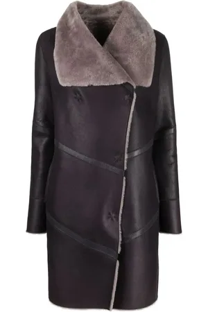 LISKA Off-centre front fastening coat