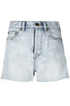 Saint Laurent Raw-hem denim shorts