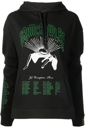 RAF SIMONS Graphic-print detachable-sleeve hoodie