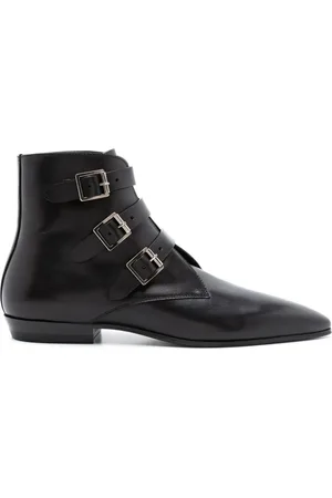 Saint Laurent Goth leather buckle boots