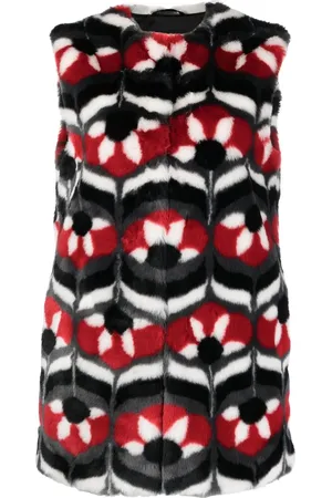Moschino Geometric faux-fur gilet
