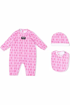 Msgm Logo-print long-sleeve romper
