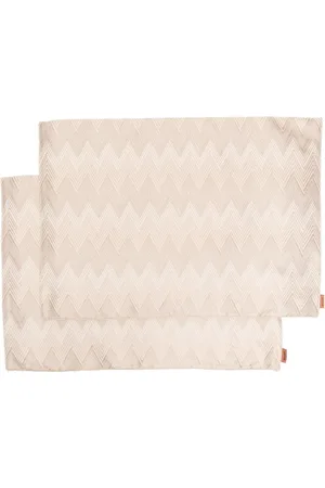 Missoni Diagonal stripe-pattern table cloth set of 2
