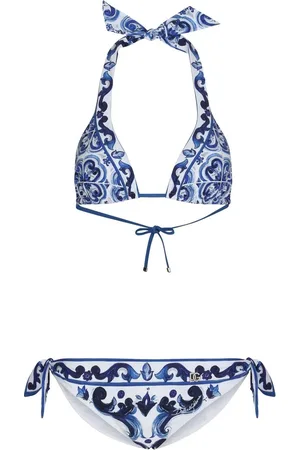 Dolce & Gabbana Majolica-print triangle bikini
