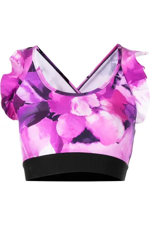 Marchesa Notte Floral-print sports bra