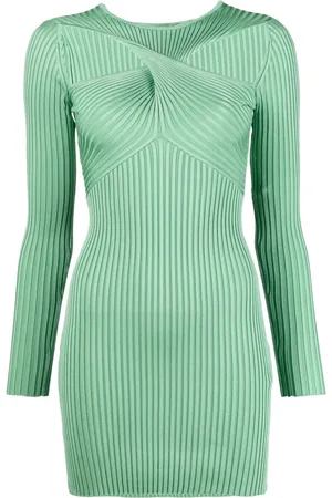 Self-Portrait Twist-detail knitted mini dress