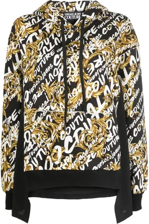 VERSACE Garland logo-print panelled hoodie