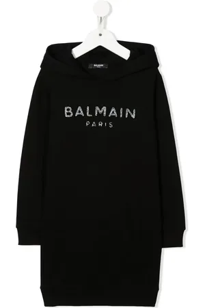 Balmain Logo print hoodie dress