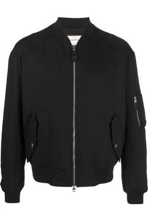 Alexander McQueen Embroidered-logo zip-up bomber jacket