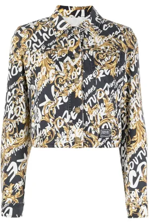 VERSACE Barocco script denim jacket