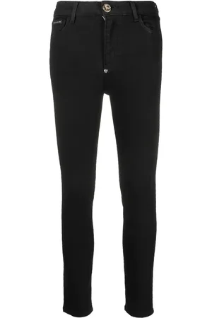 Philipp Plein Metallic skull skinny jeans
