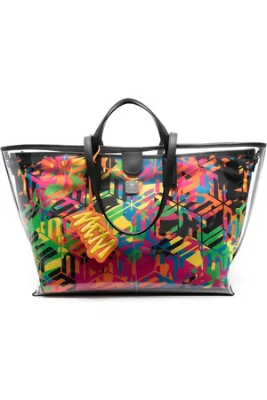 MCM Medium Aren cubic camoflauge tote bag