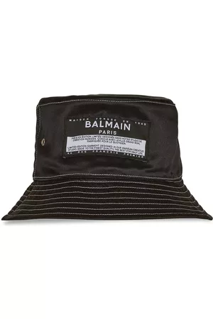 Balmain Logo-patch silk bucket hat
