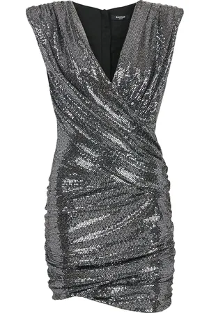 Balmain Wrap sleeveless mini dress