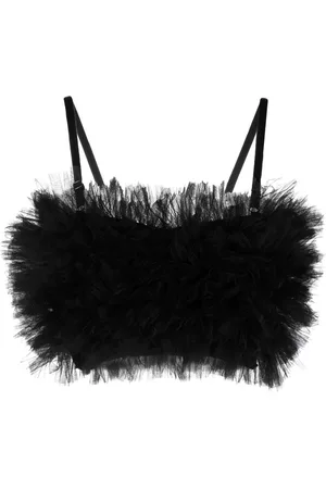 Alchemy Ruffled tulle cropped top