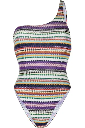 Missoni Fine-knit pattern-print swimsuit