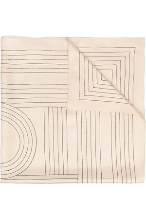 Totême Striped embroidered silk scarf