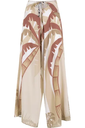 AMIR SLAMA Tropical print wide leg trousers