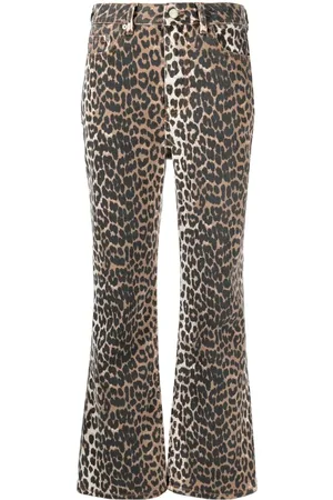 Ganni Betzy leopard cropped jeans