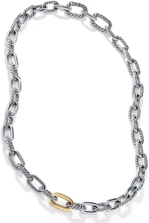 David Yurman 18kt yellow gold and sterling DY Madison chain necklace (8.5mm)