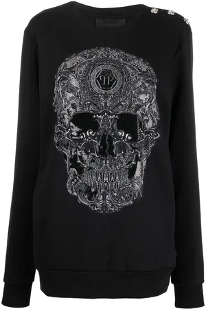 Philipp Plein Embroidered-skull crew neck sweatshirt