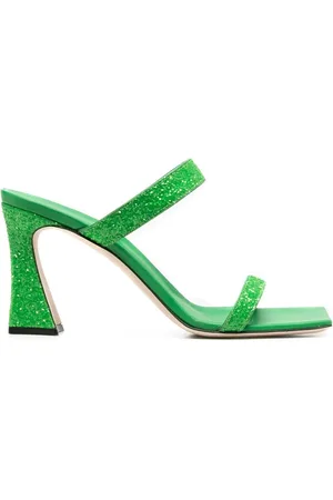 Giuseppe Zanotti Glitter square-toe mules