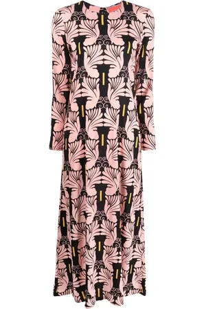 La DoubleJ Graphic-print long-sleeved maxi dress