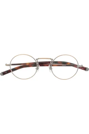 MATSUDA Tortoiseshell-effect round-frame glasses