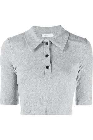 ROSETTA GETTY Short-sleeved cropped polo shirt