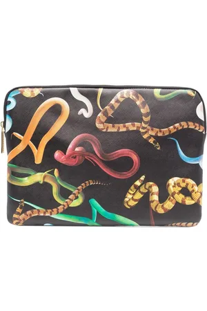SELETTI Snake-print laptop case