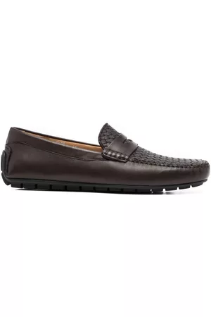 CANALI Woven penny slot loafers